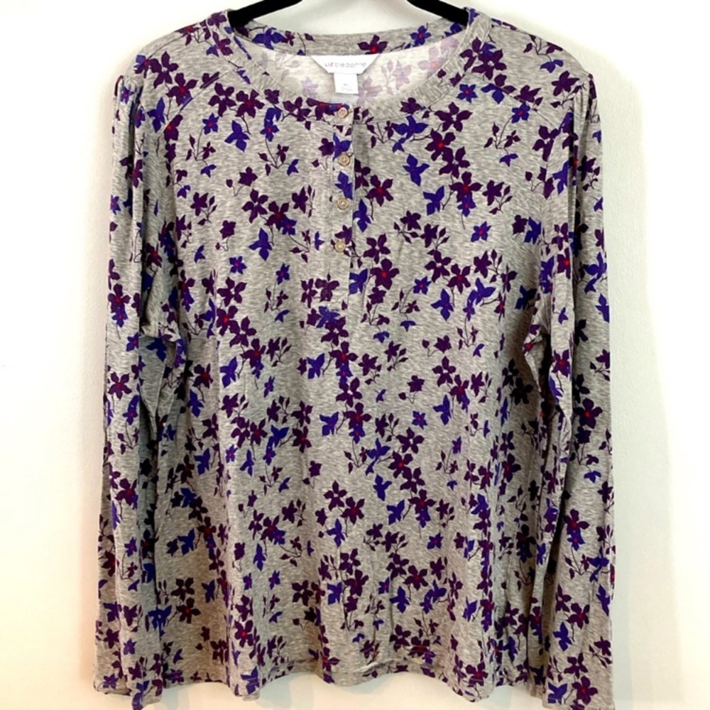 Liz Claiborne Floral Long Sleeve Pullover